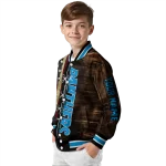 customized carolina panthers flag wood brown varsity jacket best selling