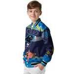 customized carolina panthers spongebob playtime blue varsity jacket best selling
