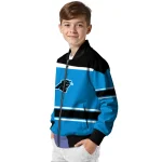 customized carolina panthers stripe statement blue black bomber jacket best selling