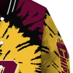 customized central michigan chippewas burst splatter maroon varsity jacket best selling