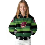 customized central michigan chippewas clover green lines green black varsity jacket best selling