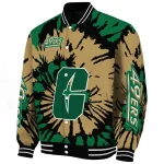 customized charlotte 49ers burst splatter green varsity jacket best selling