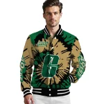 customized charlotte 49ers burst splatter green varsity jacket best selling