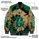 customized charlotte 49ers burst splatter green varsity jacket best selling