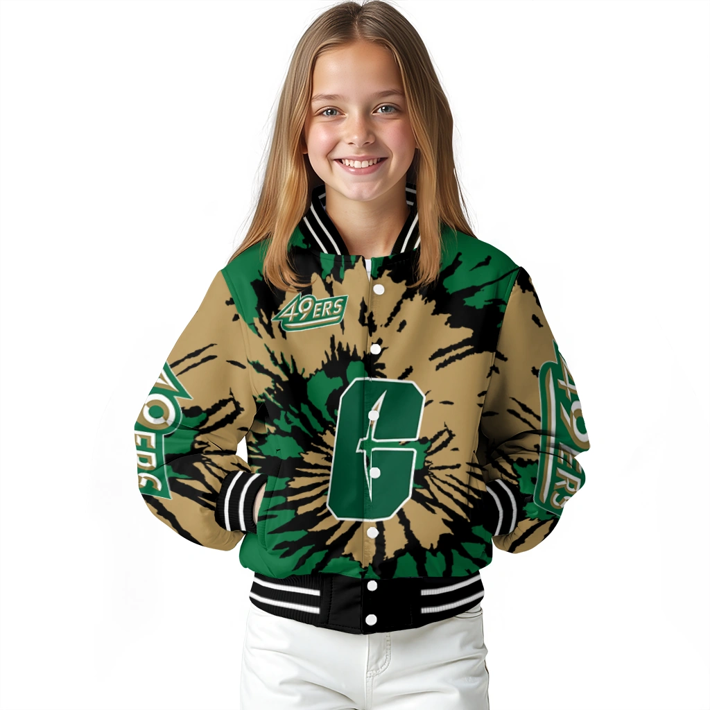 customized charlotte 49ers burst splatter green varsity jacket top rated customized charlotte 49ers burst splatter green varsity jacket top rated