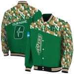 customized charlotte 49ers camouflage splash green varsity jacket best selling