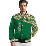 customized charlotte 49ers camouflage splash green varsity jacket best selling