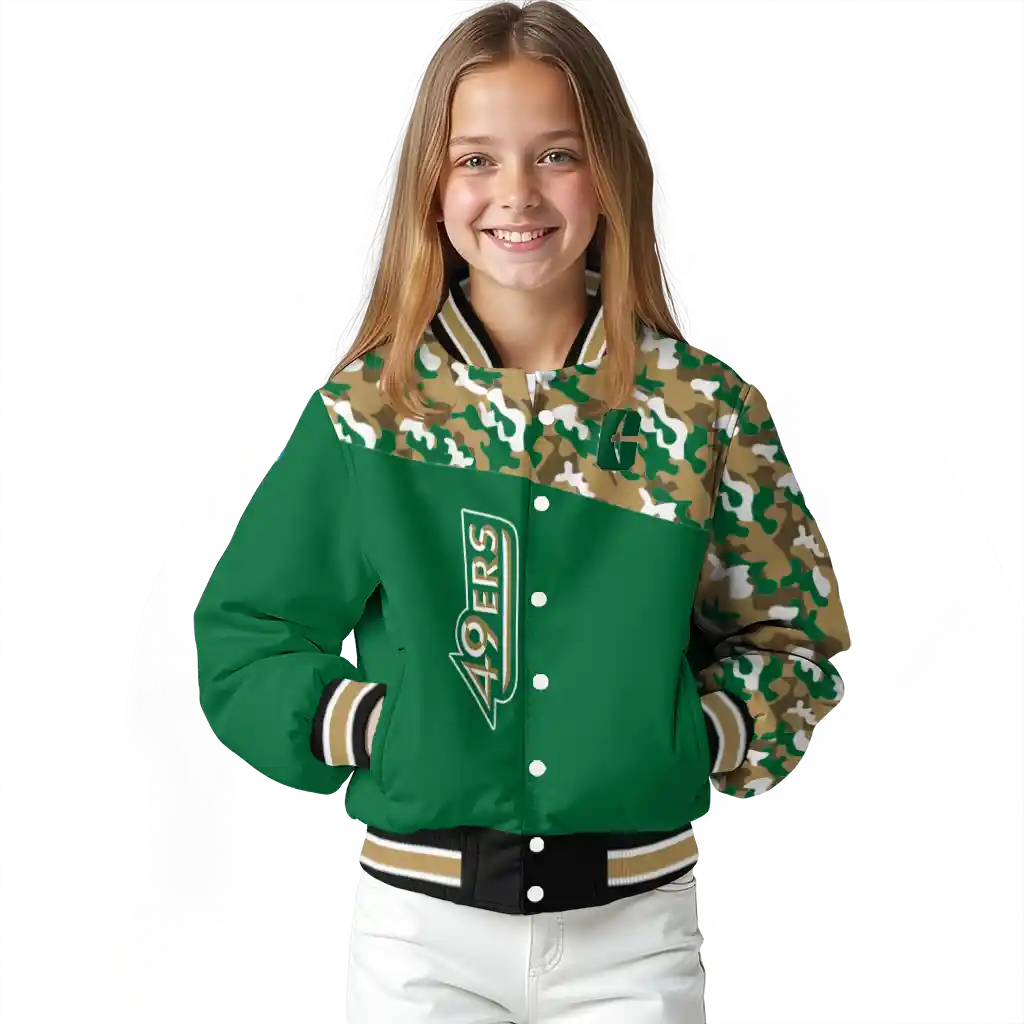customized charlotte 49ers camouflage splash green varsity jacket top rated customized charlotte 49ers camouflage splash green varsity jacket top rated