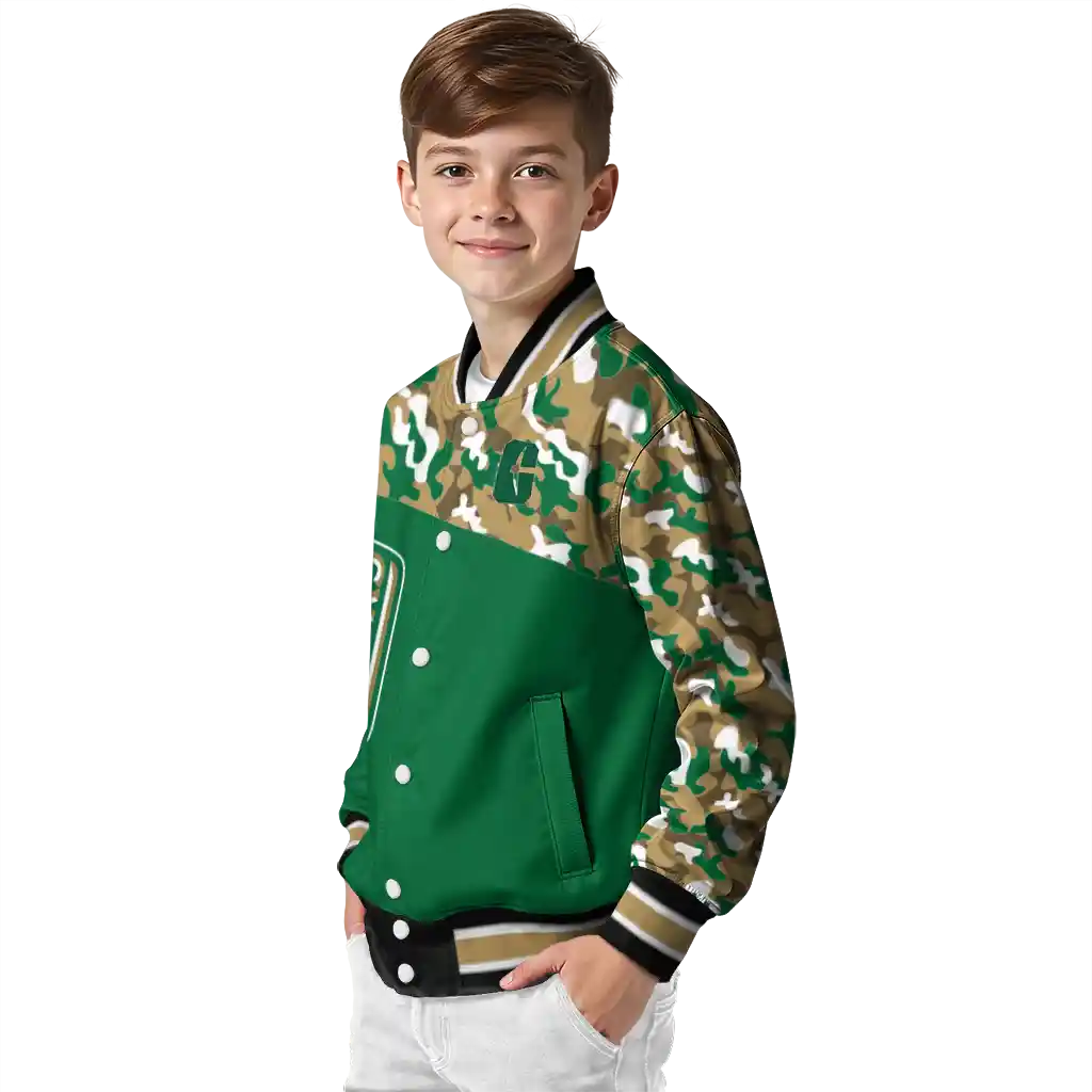 customized charlotte 49ers camouflage splash green varsity jacket trendy customized charlotte 49ers camouflage splash green varsity jacket trendy