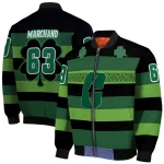 customized charlotte 49ers clover green lines green black bomber jacket best selling