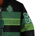 customized charlotte 49ers clover green lines green black bomber jacket best selling