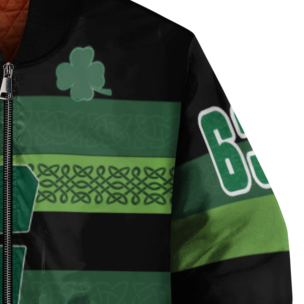 customized charlotte 49ers clover green lines green black bomber jacket premium grade customized charlotte 49ers clover green lines green black bomber jacket premium grade