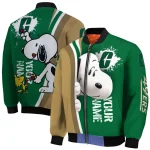 customized charlotte 49ers snoopy head green bomber jacket best selling
