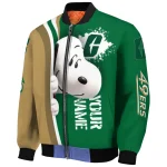 customized charlotte 49ers snoopy head green bomber jacket best selling