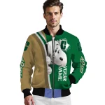 customized charlotte 49ers snoopy head green bomber jacket best selling