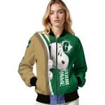 customized charlotte 49ers snoopy head green bomber jacket best selling