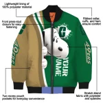 customized charlotte 49ers snoopy head green bomber jacket best selling