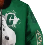 customized charlotte 49ers snoopy head green bomber jacket best selling