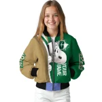 customized charlotte 49ers snoopy head green bomber jacket best selling