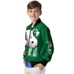 customized charlotte 49ers snoopy head green bomber jacket best selling
