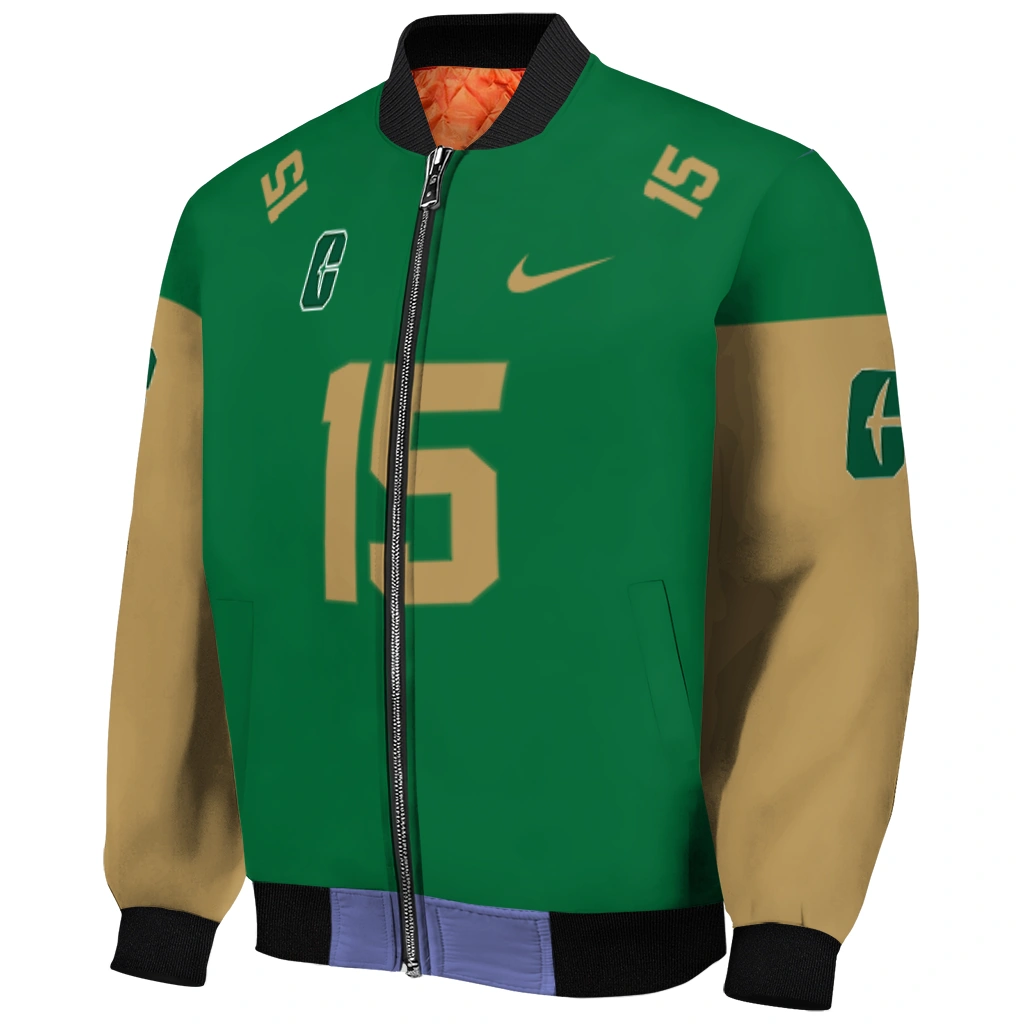 customized charlotte 49ers team patch green bomber jacket fashion forward customized charlotte 49ers team patch green bomber jacket fashion forward