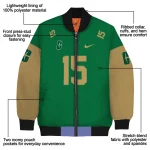 customized charlotte 49ers team patch green bomber jacket best selling
