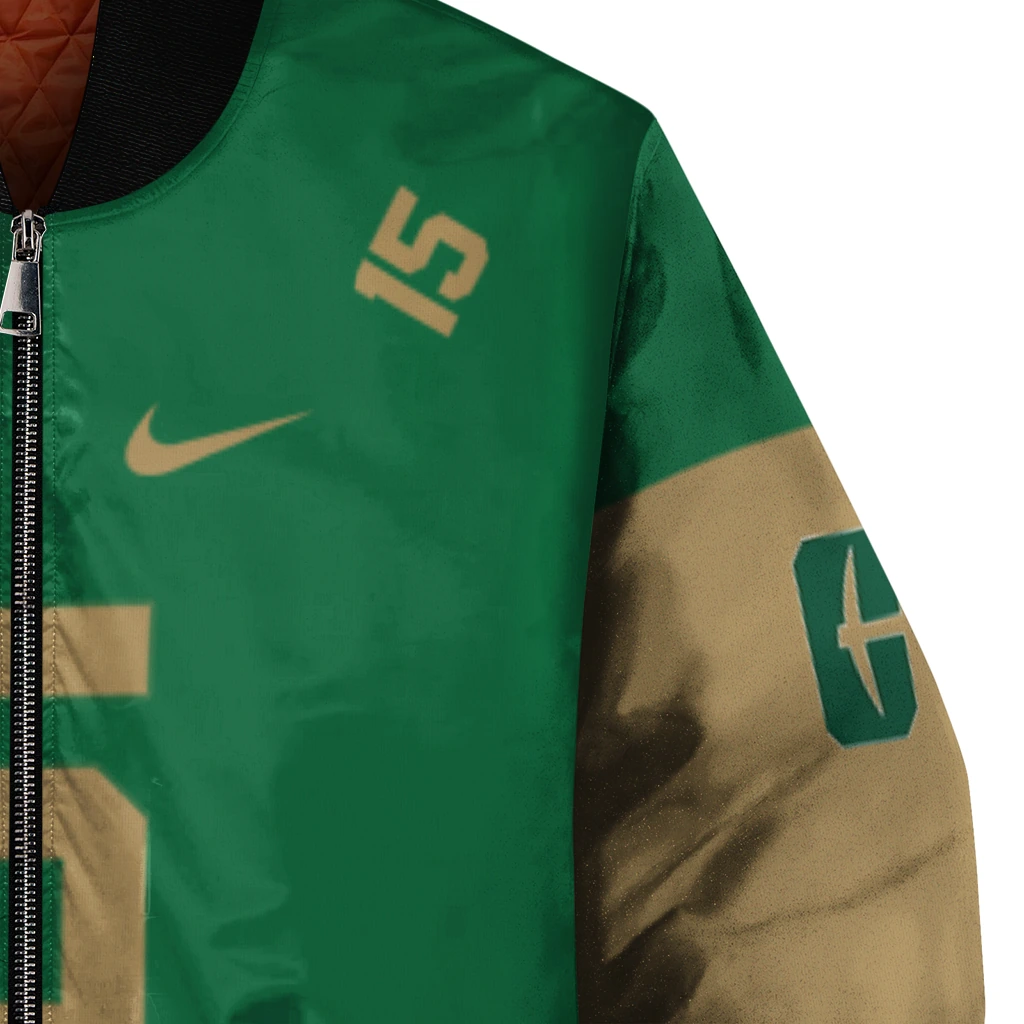 customized charlotte 49ers team patch green bomber jacket premium grade customized charlotte 49ers team patch green bomber jacket premium grade