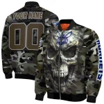 customized charlotte hornets camouflage skull camouflage bomber jacket best selling