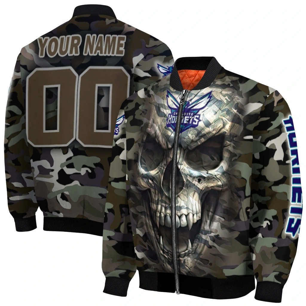 customized charlotte hornets camouflage skull camouflage bomber jacket best selling customized charlotte hornets camouflage skull camouflage bomber jacket best selling