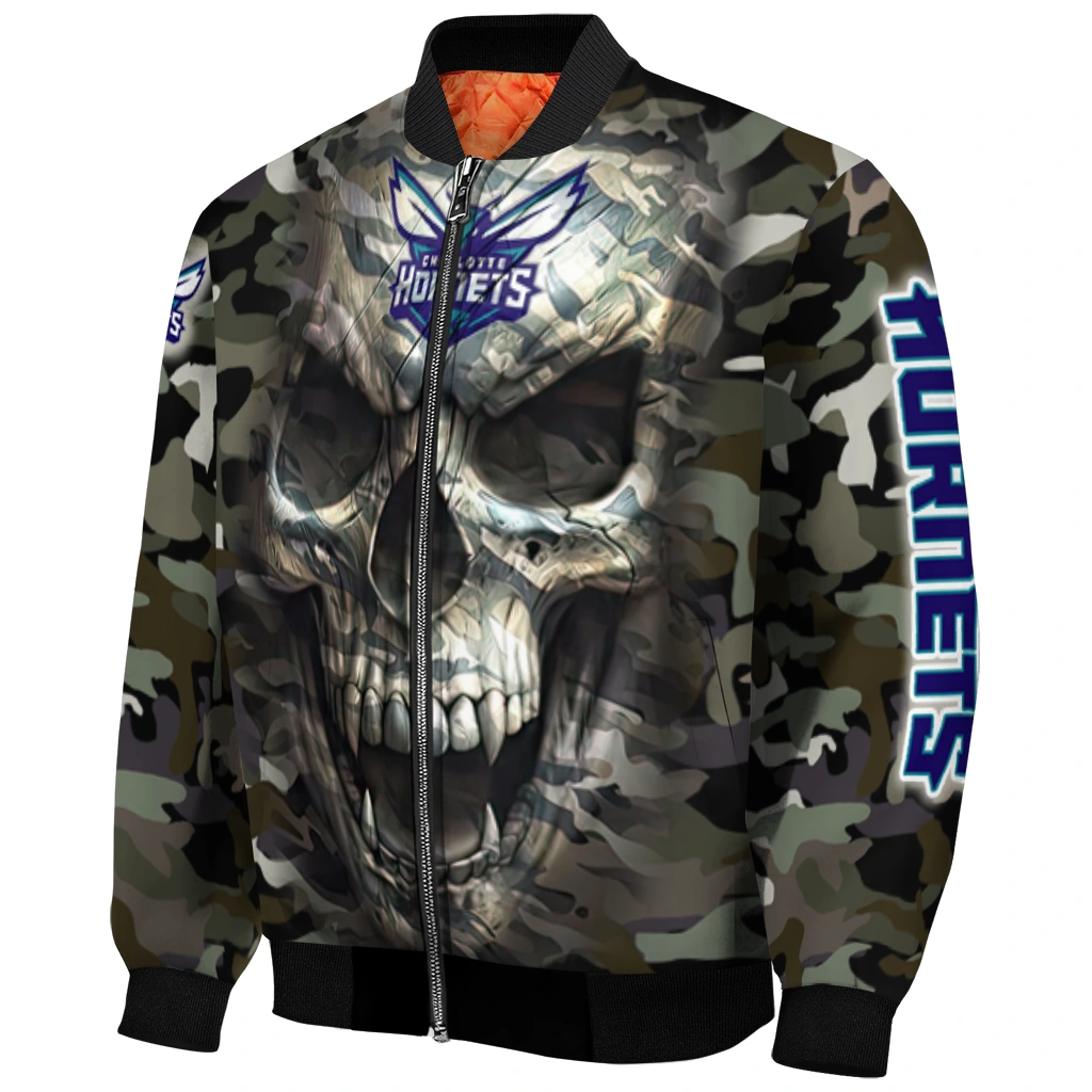 customized charlotte hornets camouflage skull camouflage bomber jacket fashion forward customized charlotte hornets camouflage skull camouflage bomber jacket fashion forward