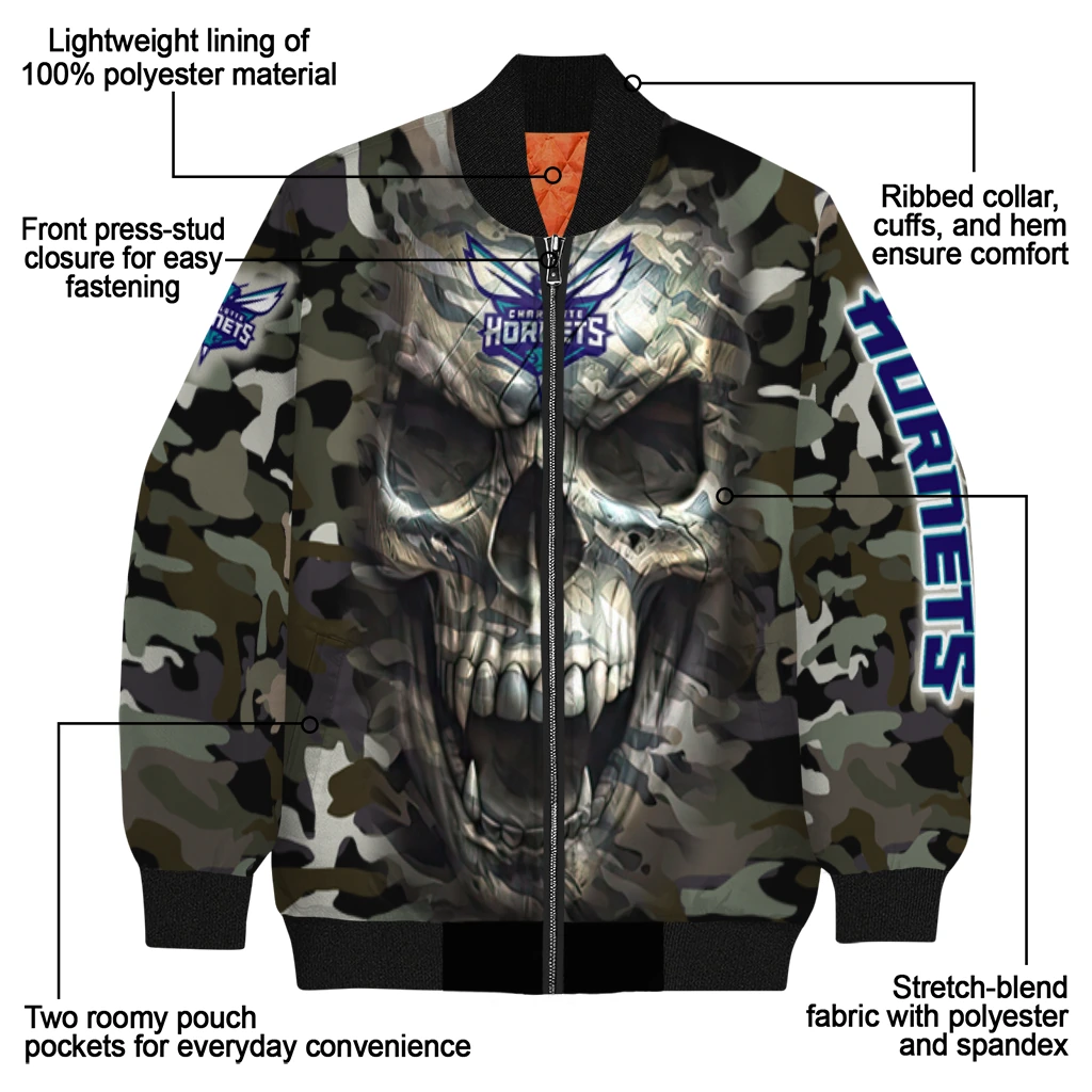 customized charlotte hornets camouflage skull camouflage bomber jacket new arrival customized charlotte hornets camouflage skull camouflage bomber jacket new arrival