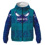 customized charlotte hornets cat eyes teal windbreaker jacket best selling