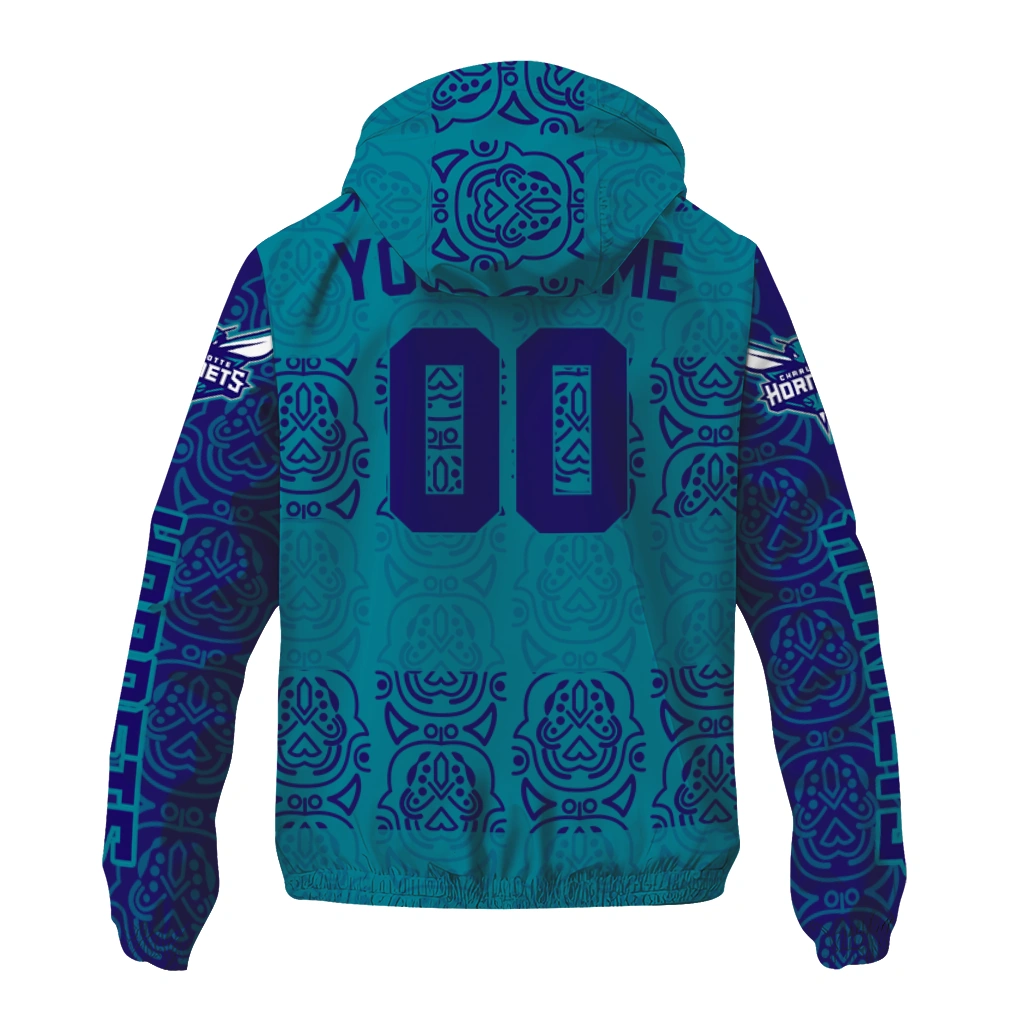 customized charlotte hornets cat eyes teal windbreaker jacket fashion forward customized charlotte hornets cat eyes teal windbreaker jacket fashion forward