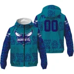 customized charlotte hornets cat eyes teal windbreaker jacket best selling