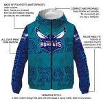 customized charlotte hornets cat eyes teal windbreaker jacket best selling