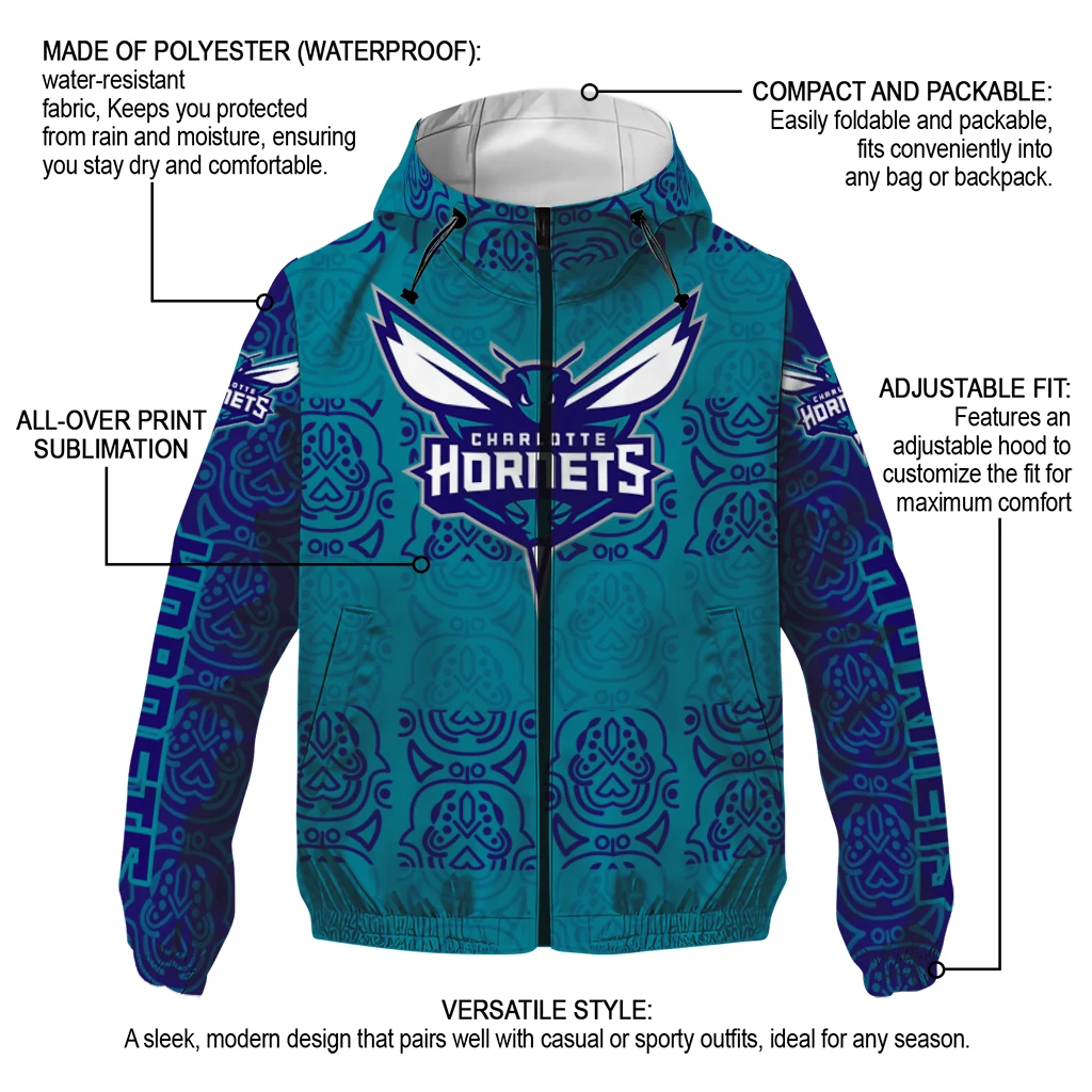 customized charlotte hornets cat eyes teal windbreaker jacket new arrival customized charlotte hornets cat eyes teal windbreaker jacket new arrival