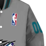 customized charlotte hornets claw accent grey varsity jacket best selling