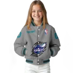 customized charlotte hornets claw accent grey varsity jacket best selling