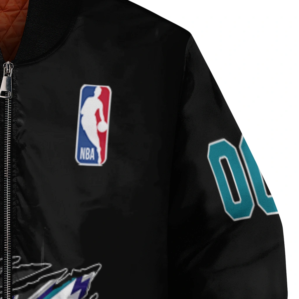 customized charlotte hornets claw edge black bomber jacket premium grade customized charlotte hornets claw edge black bomber jacket premium grade