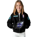 customized charlotte hornets claw edge black bomber jacket best selling