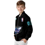 customized charlotte hornets claw edge black bomber jacket best selling