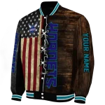 customized charlotte hornets flag wood brown varsity jacket best selling