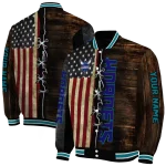 customized charlotte hornets flag wood brown varsity jacket best selling