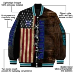 customized charlotte hornets flag wood brown varsity jacket best selling