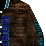 customized charlotte hornets flag wood brown varsity jacket best selling
