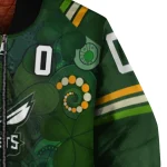 customized charlotte hornets shamrock vortex green bomber jacket best selling