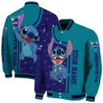 customized charlotte hornets stitch laughing teal varsity jacket best selling