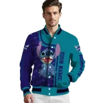 customized charlotte hornets stitch laughing teal varsity jacket best selling