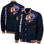 customized chicago bears american pride tears blue varsity jacket best selling