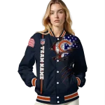 customized chicago bears american pride tears blue varsity jacket best selling